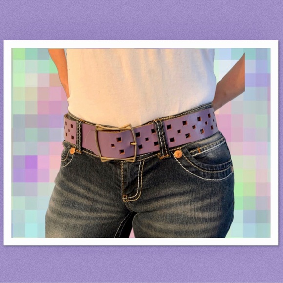Accessories - Vintage lavender leather belt EUC